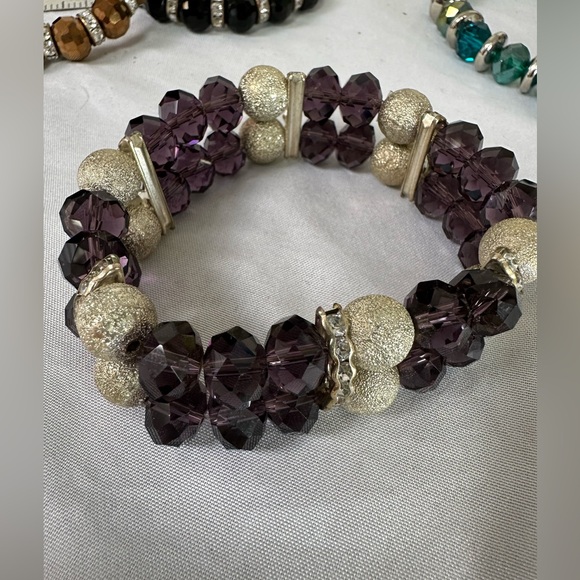 Six sparkly stretch style bracelets - Picture 6 of 7